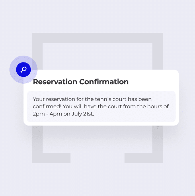 Reservation Confirmation UI