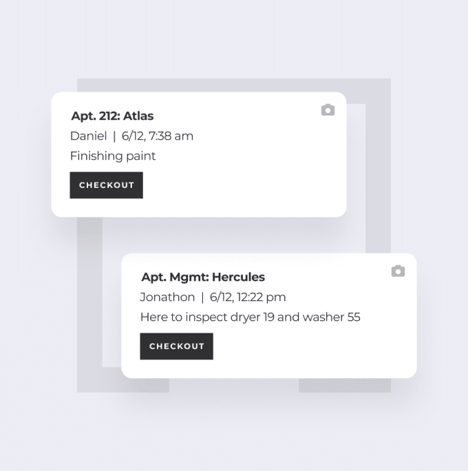 Contractor management UI cards